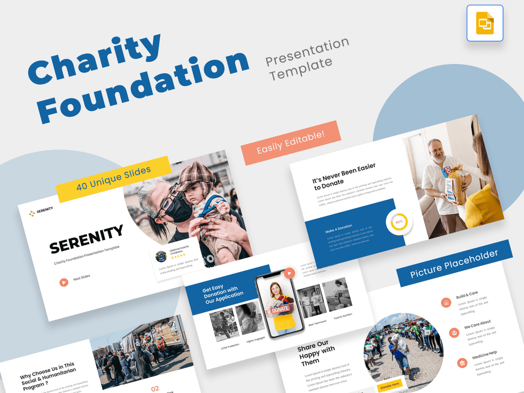 Serenity- Charity Foundation Google Slides Templae