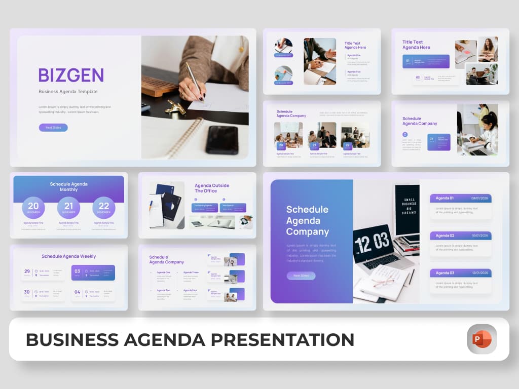 Bizgen - Business Agenda PowerPoint Presentation 