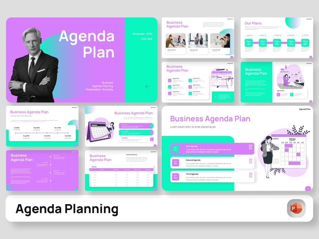 Business Agenda Plan PowerPoint Presentation 