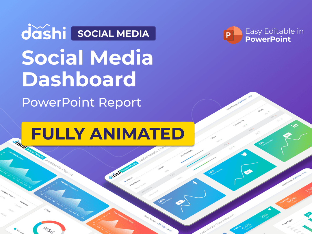 Dashi- Social Media Dashboard Report PowerPoint 