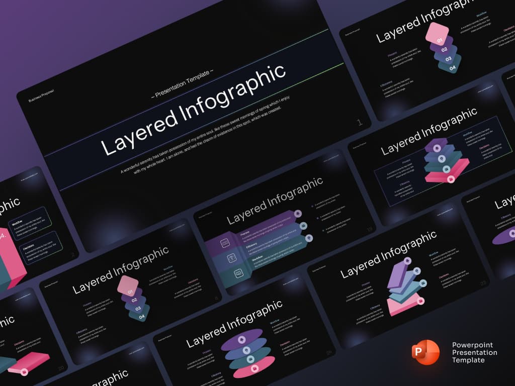 Layered Infographic presentation PowerPoint 