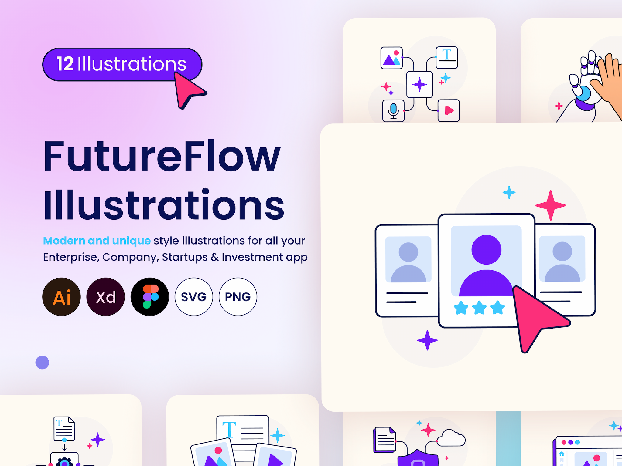 FutureFlow — AI Concept Illustrations