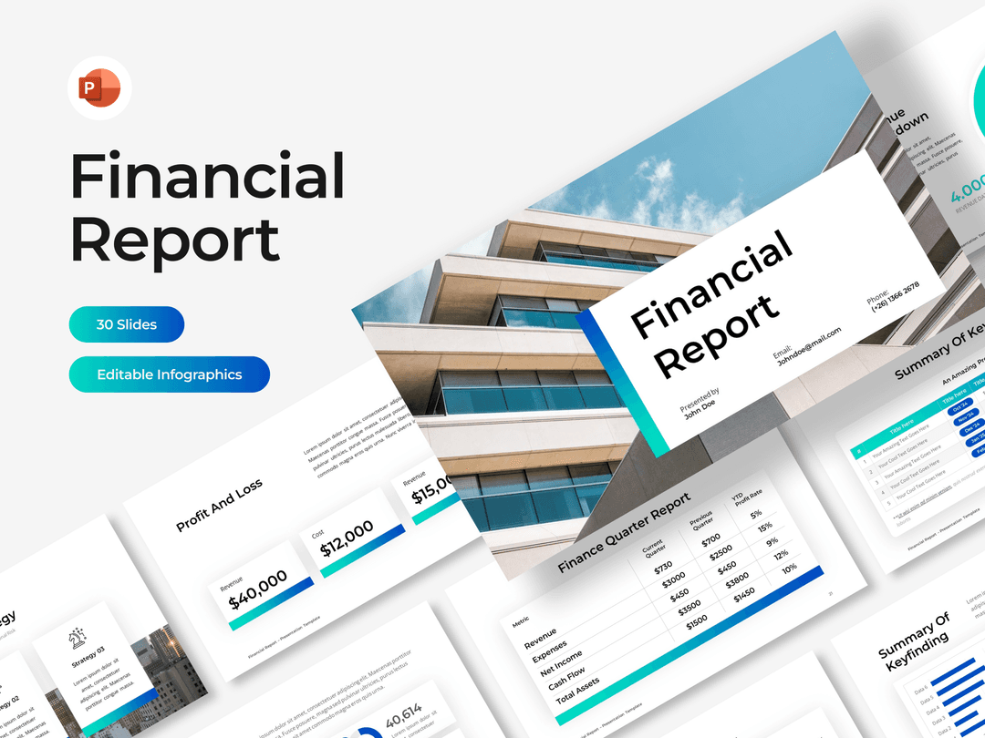 Financial Report Powerpoint Presentation Template