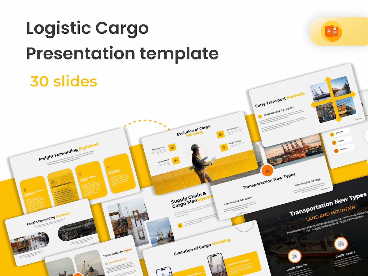 Logistics & cargo presentation PowerPoint template