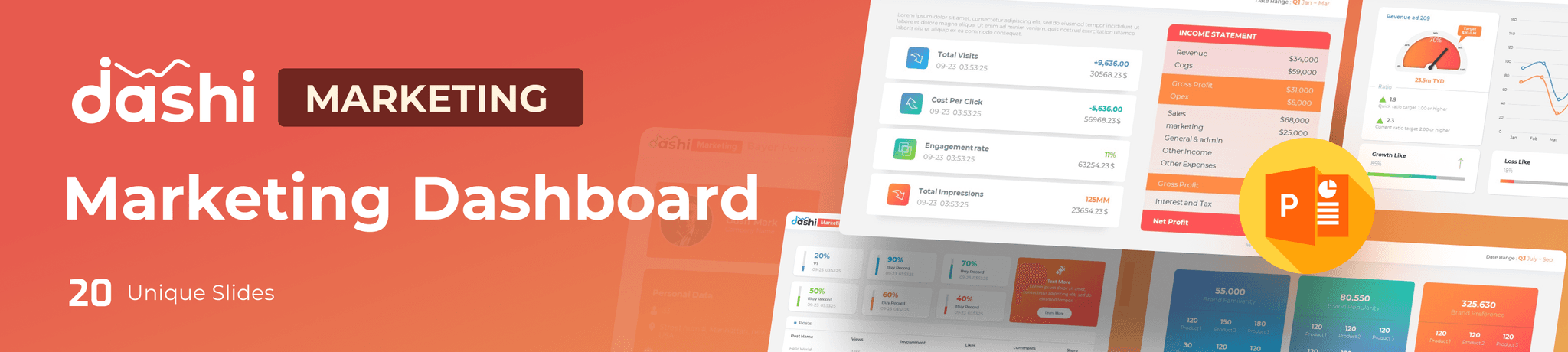 Dashi- Marketing Dashboard Report PowerPoint 