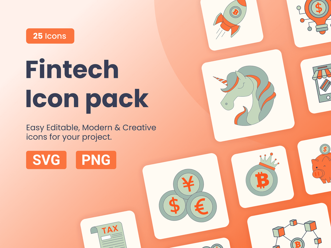 Fintech icon pack