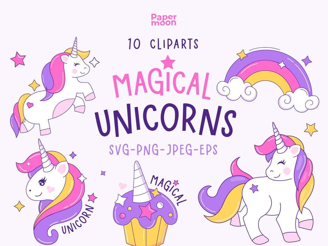 Magical Cute Unicorns Illustrations