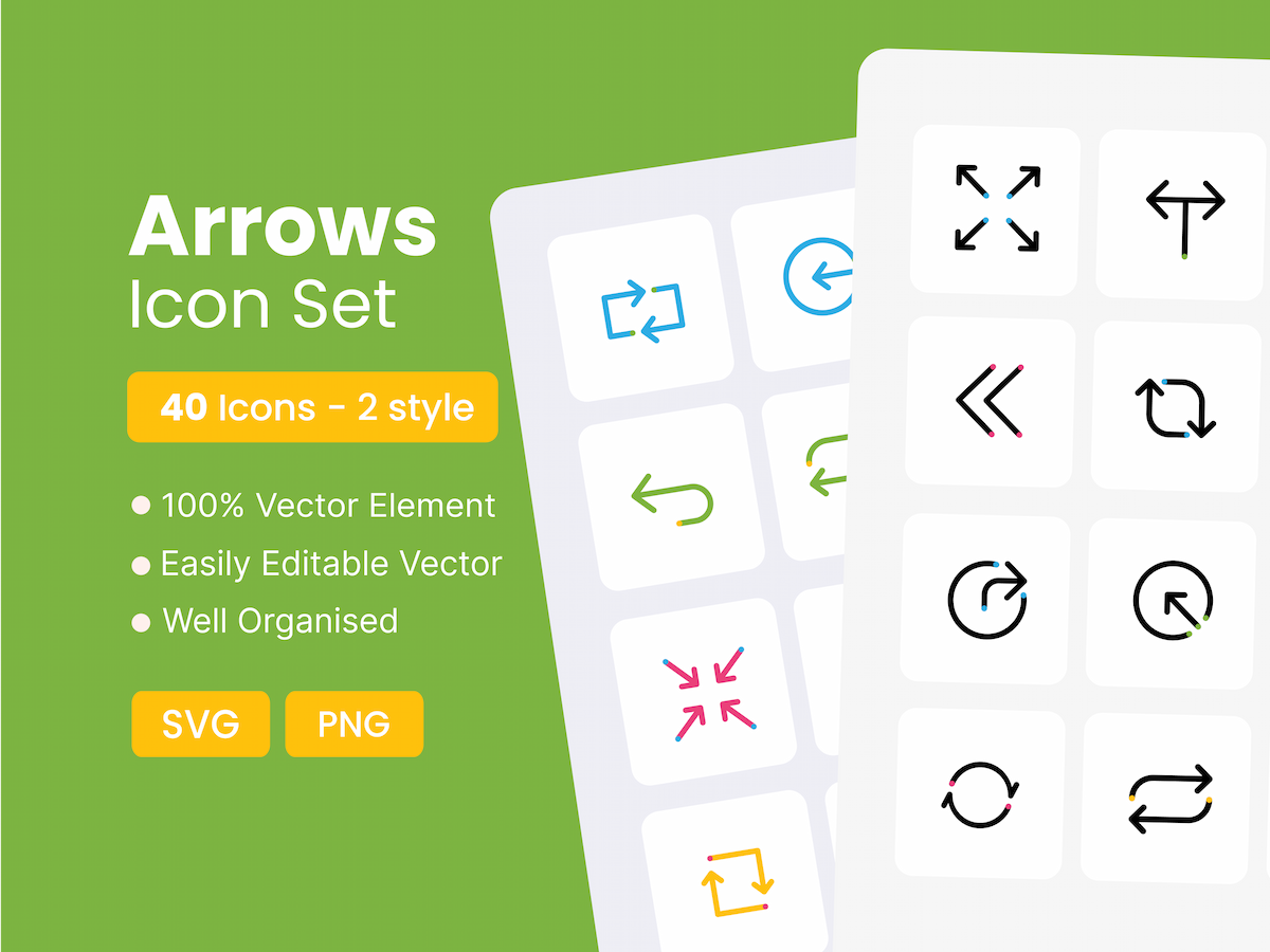 Arrows icon set 