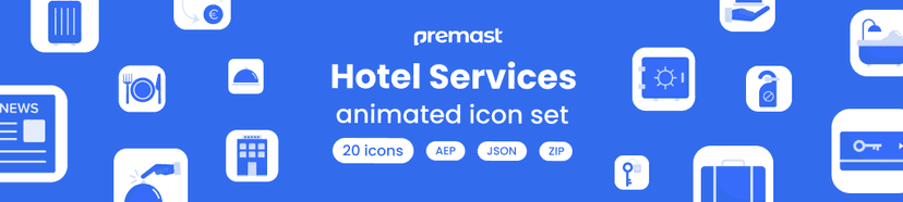 Hotel Services Animated Icon Set