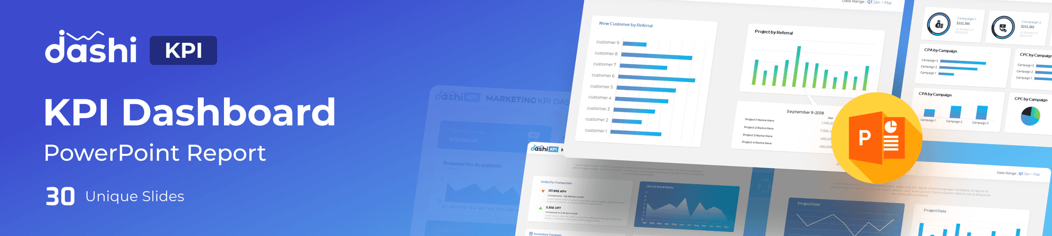 Dashi- KPI Dashboard Report PowerPoint Template