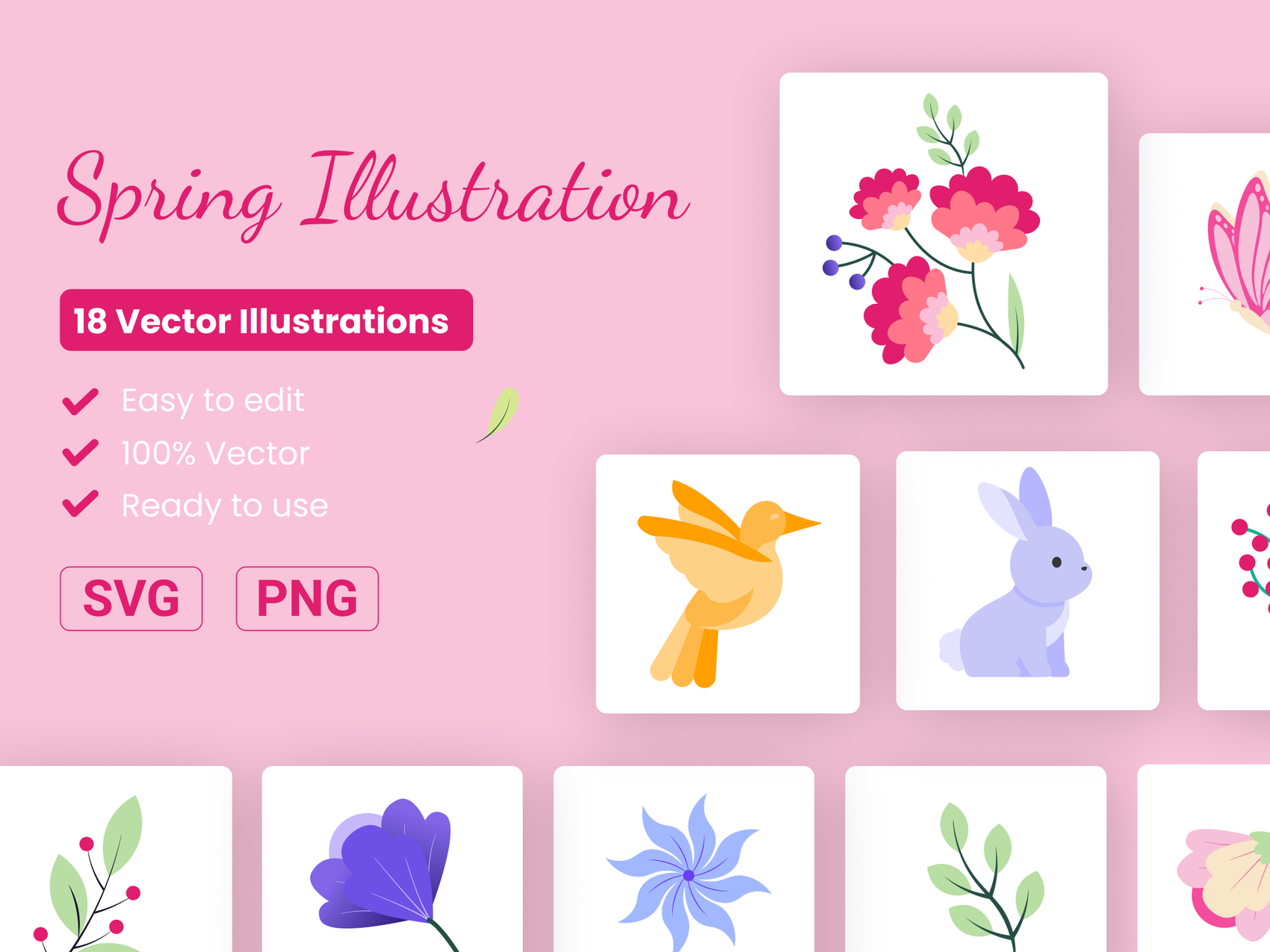 18 Spring Illustration Pack