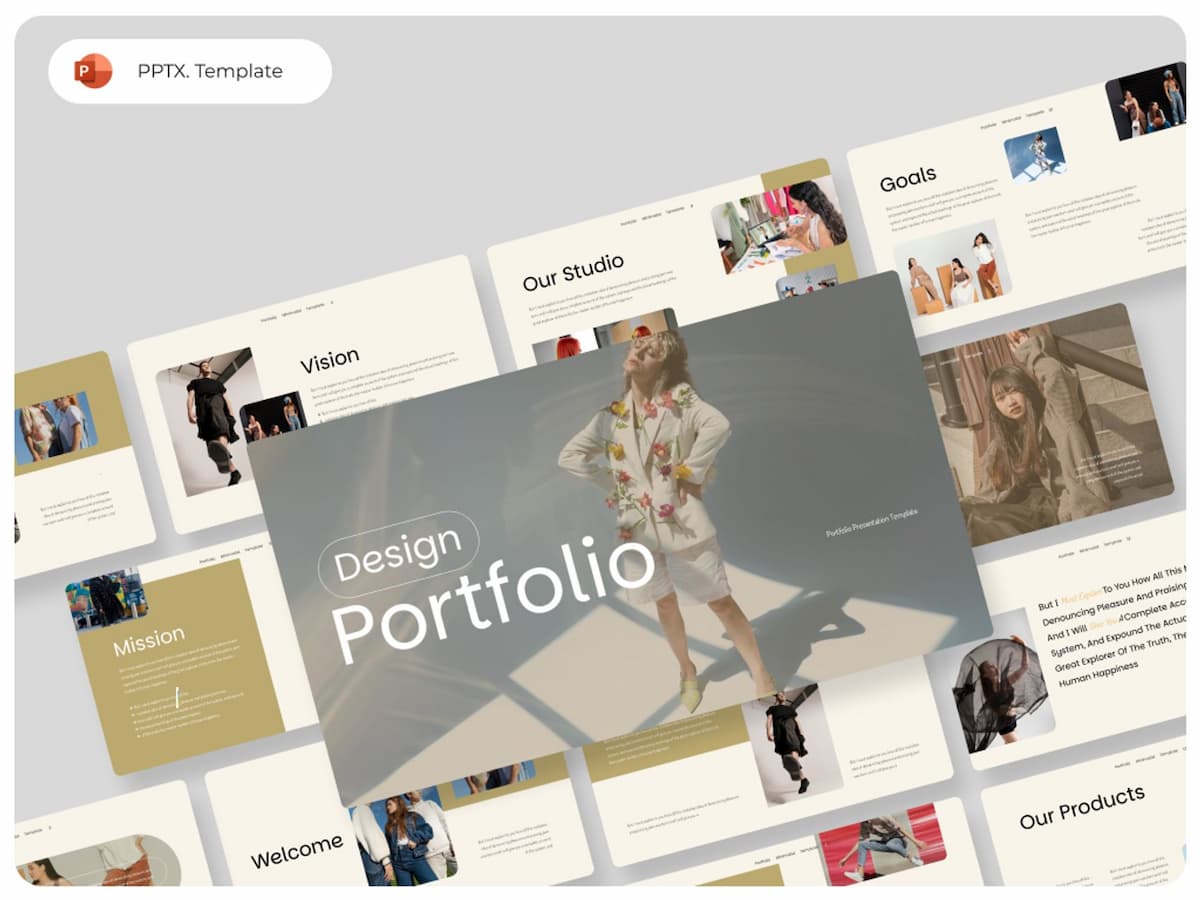 Design Portfolio PowerPoint Presentation Template