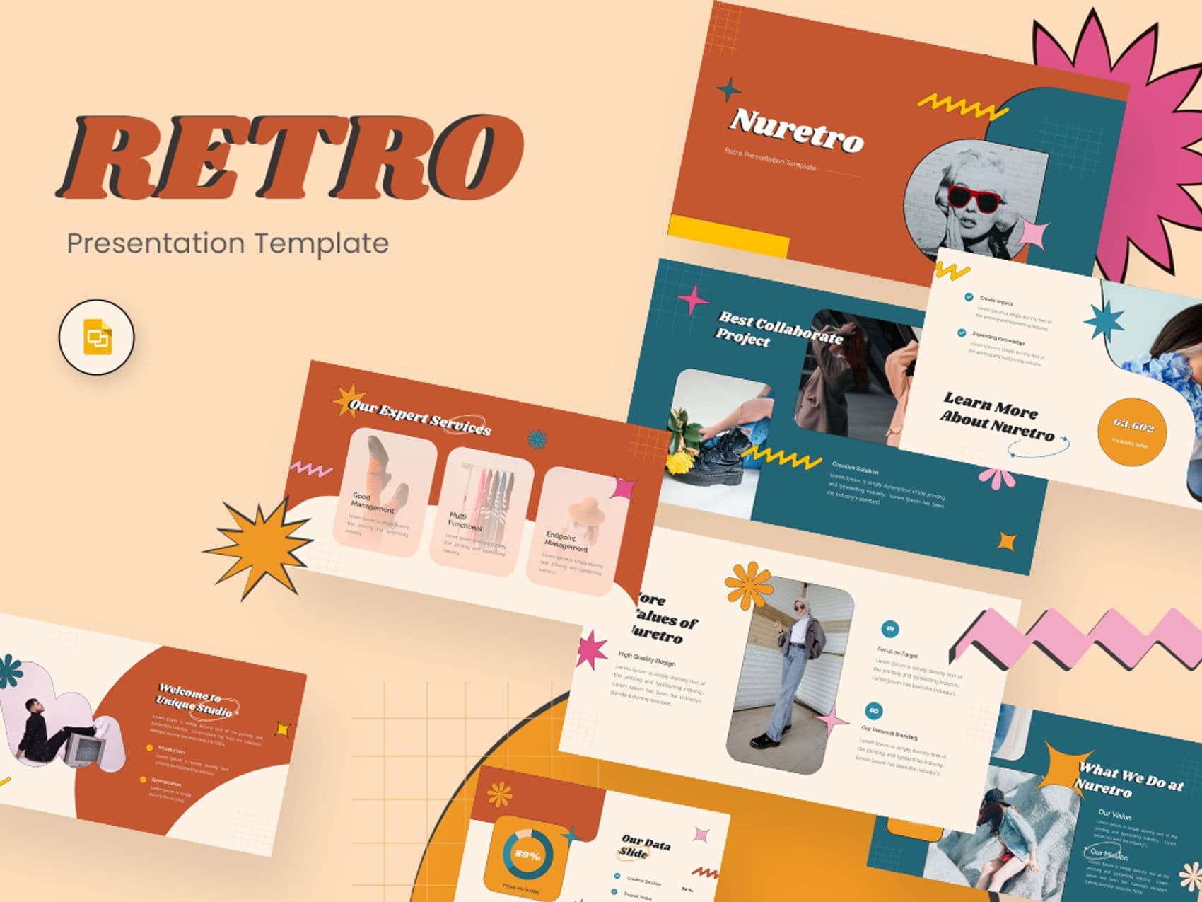 Nuretro- Retro Google Slides Presentation Template