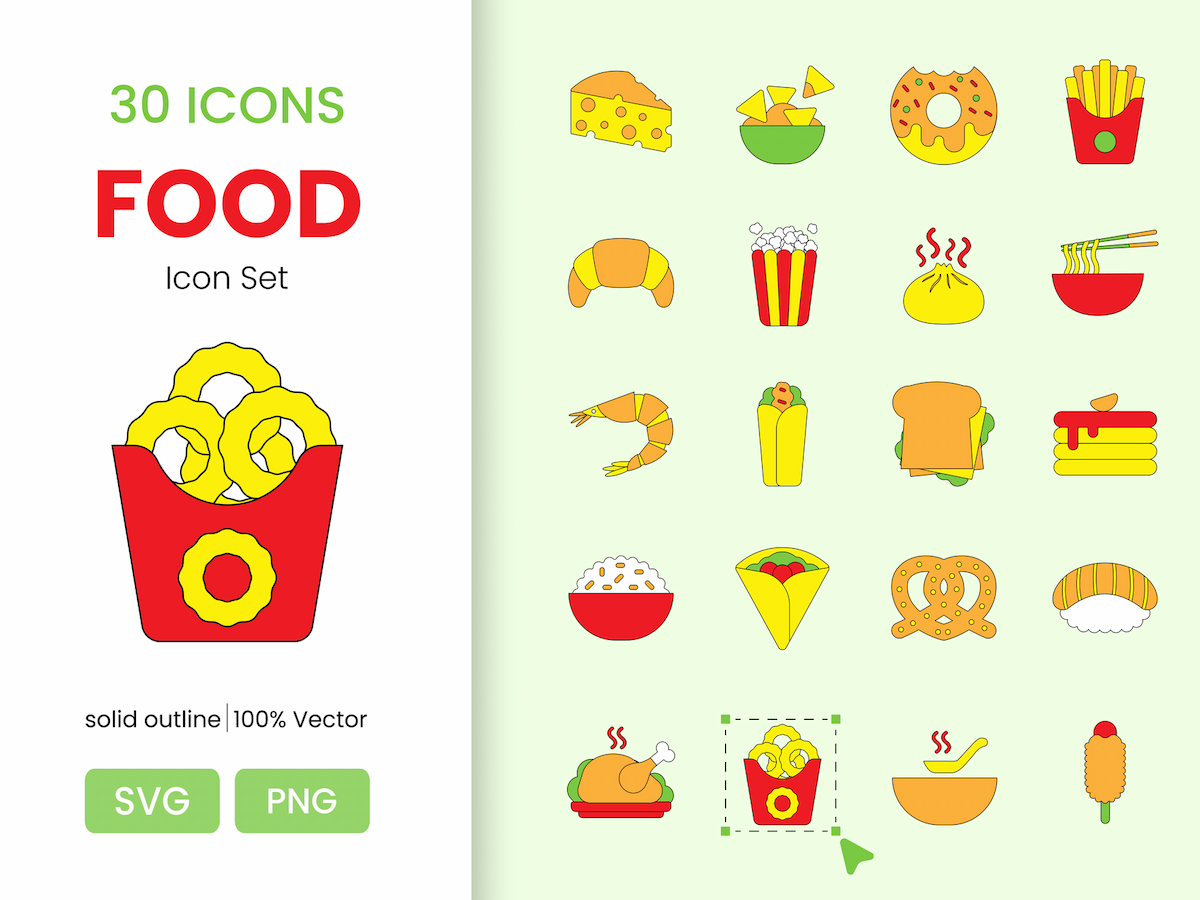 30 Food Icon set 