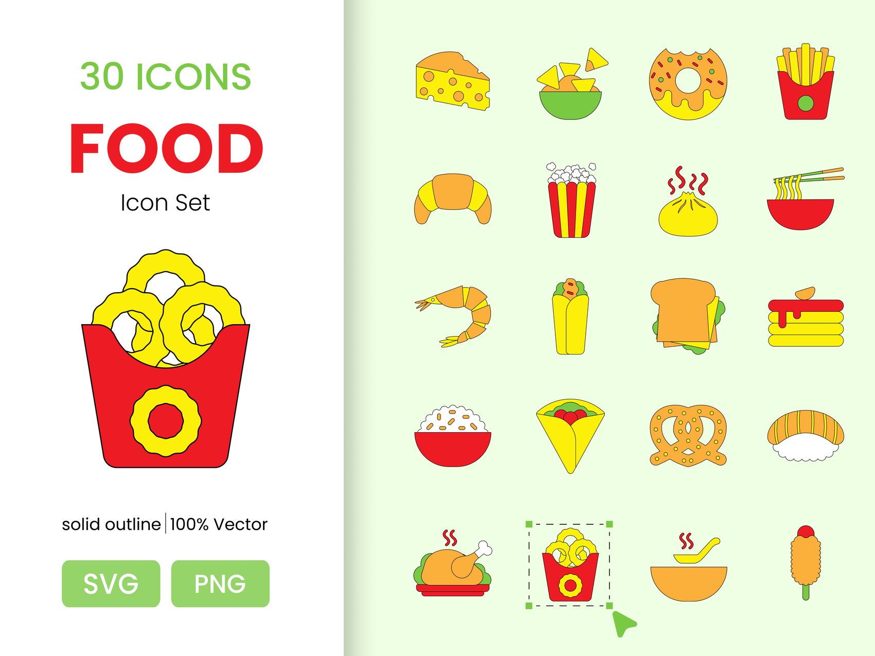 30 Food Icon set 