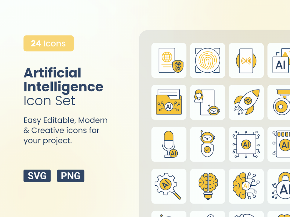  Artificial Intelligence 25 Icon Set