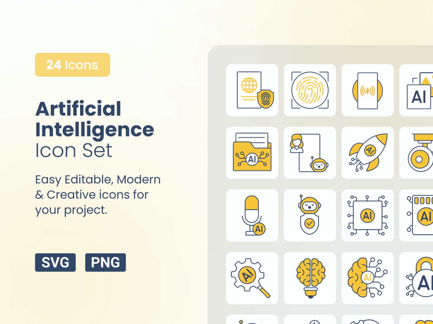  Artificial Intelligence 25 Icon Set