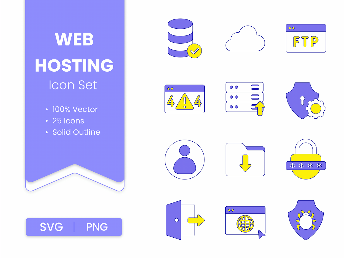 25 Web hosting Icon Pack 