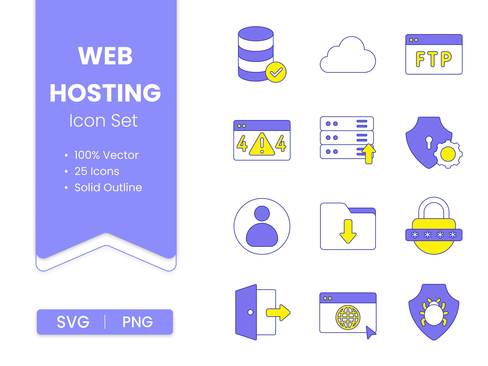 25 Web hosting Icon Pack 