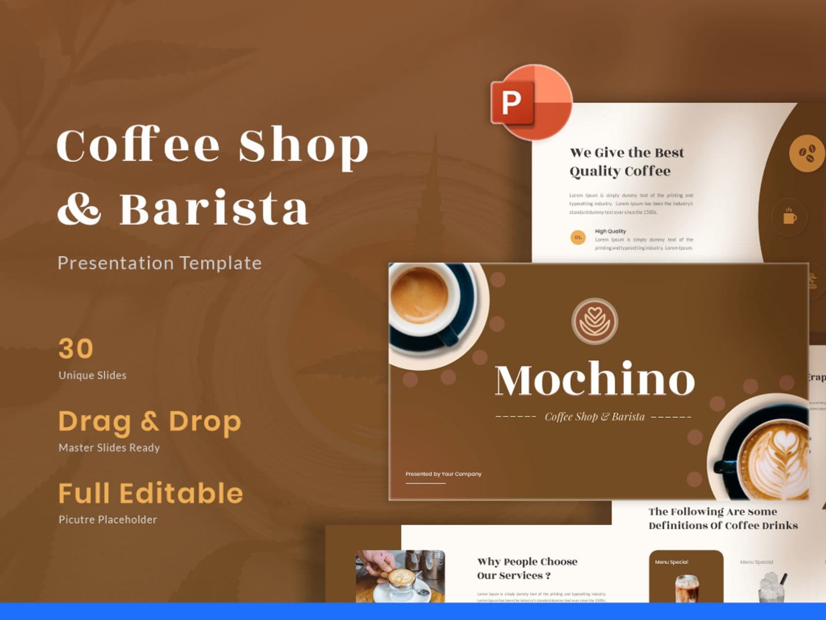 Mochino- Coffee Shop & Barista PowerPoint Template