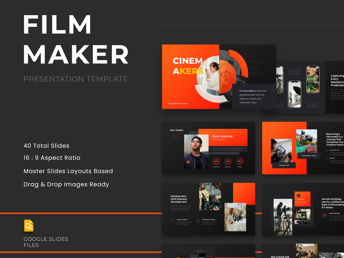 Film Maker & Movies Studio Google Slides Template