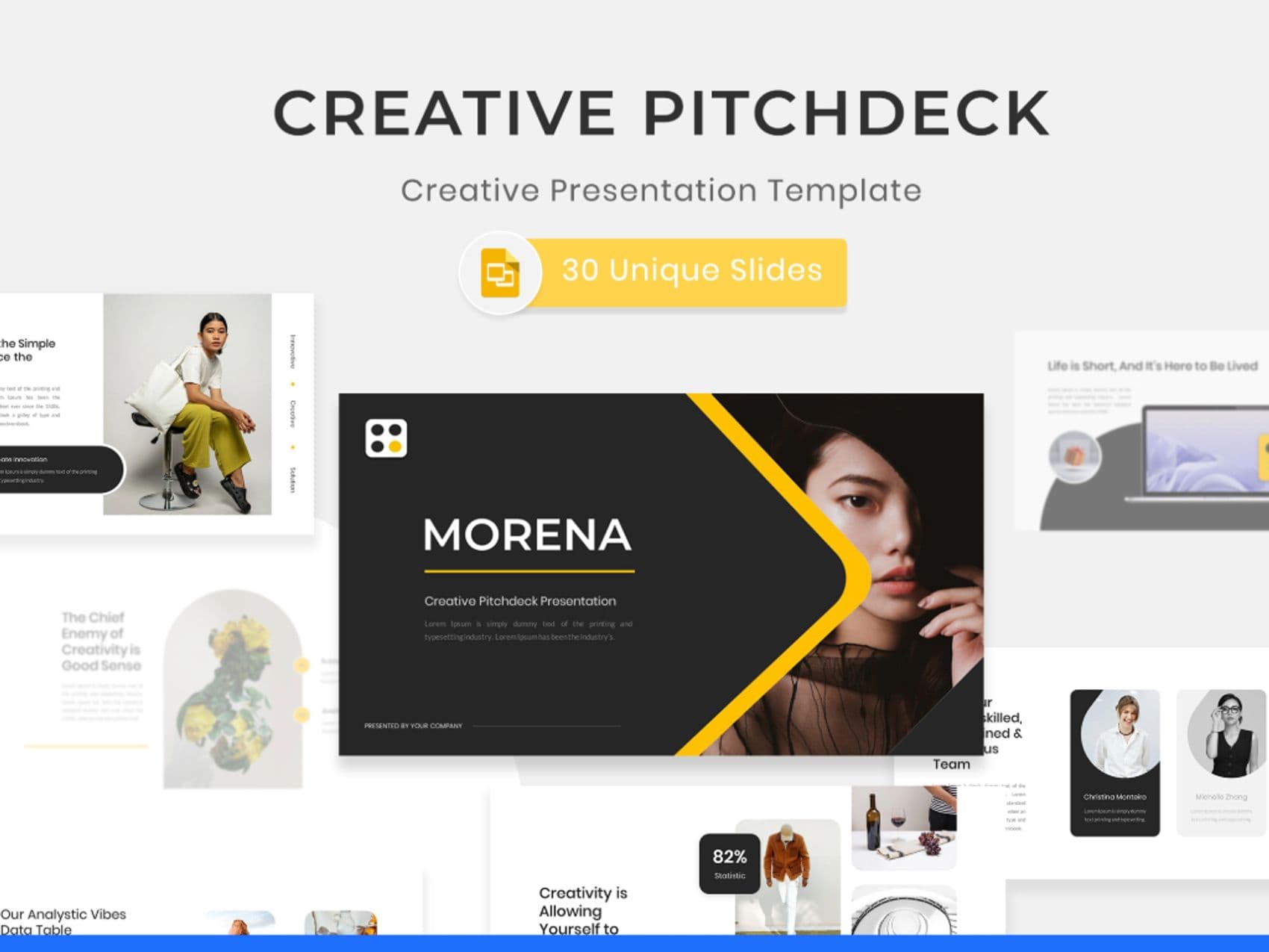 Morena- Creative Pitch Deck Google Slides Template