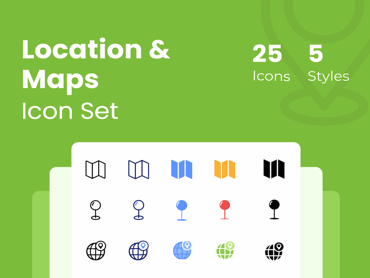 25 Location and Map Icon Set