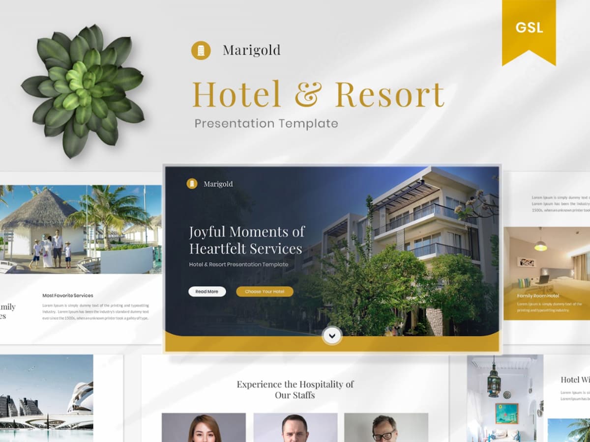 Marigold- Hotel and Resort Google Slides Template