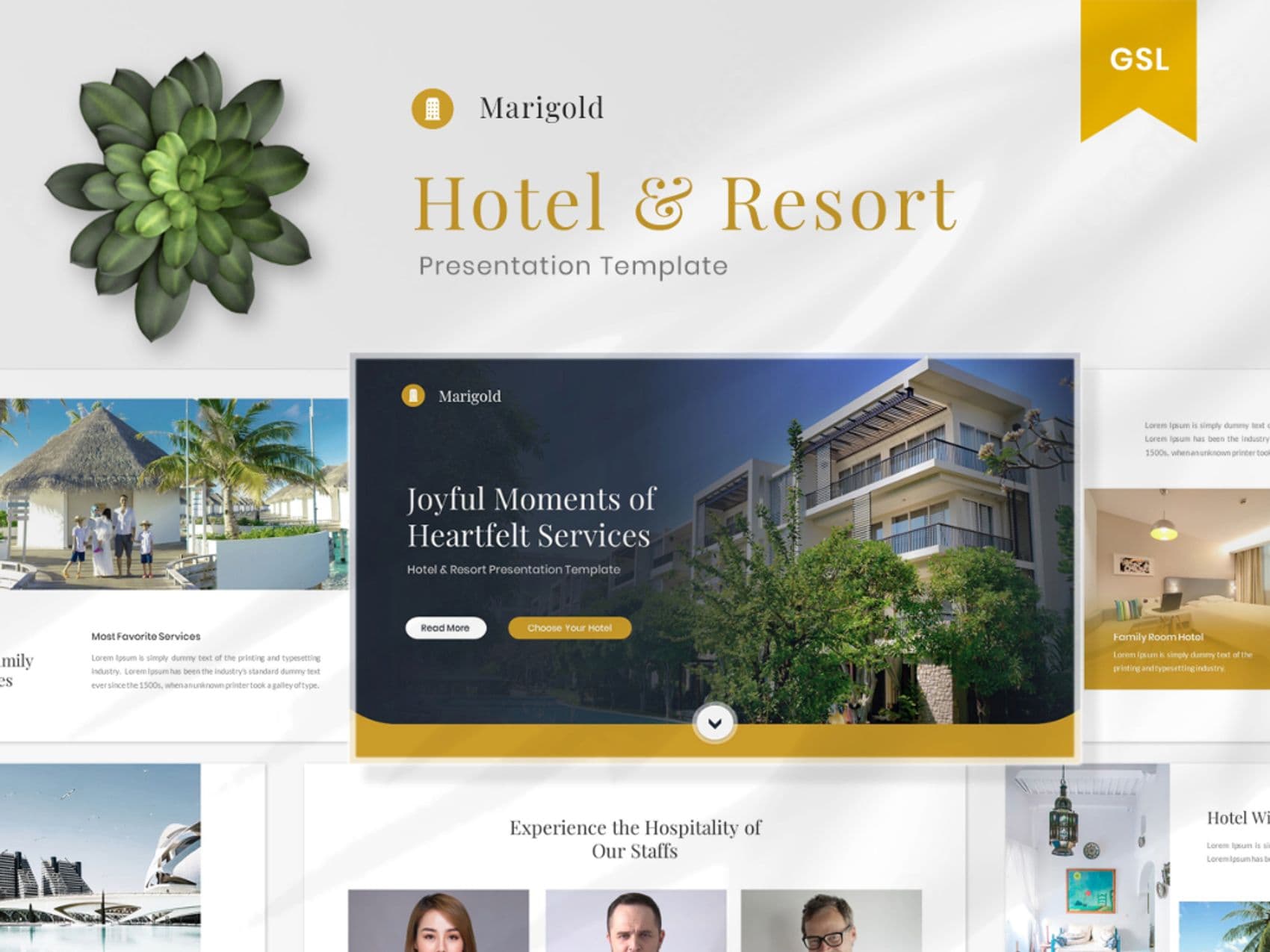 Marigold- Hotel and Resort Google Slides Template