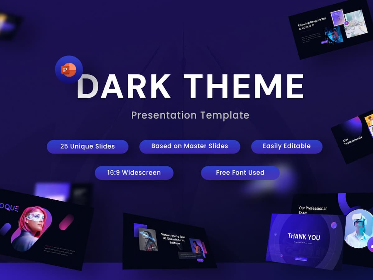 Molque-Dark Theme PowerPoint Presentation Template