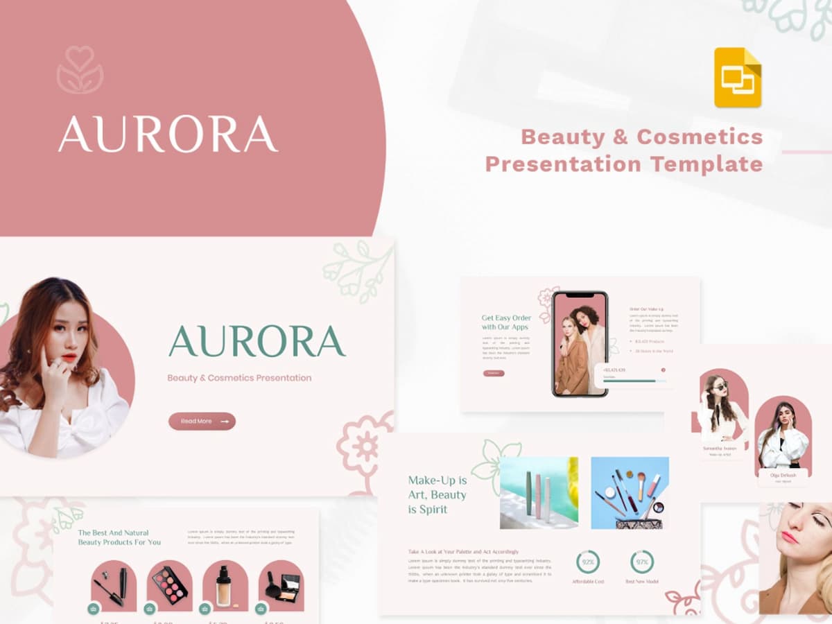Aurora - Beauty & Cosmetics Google Slides Template