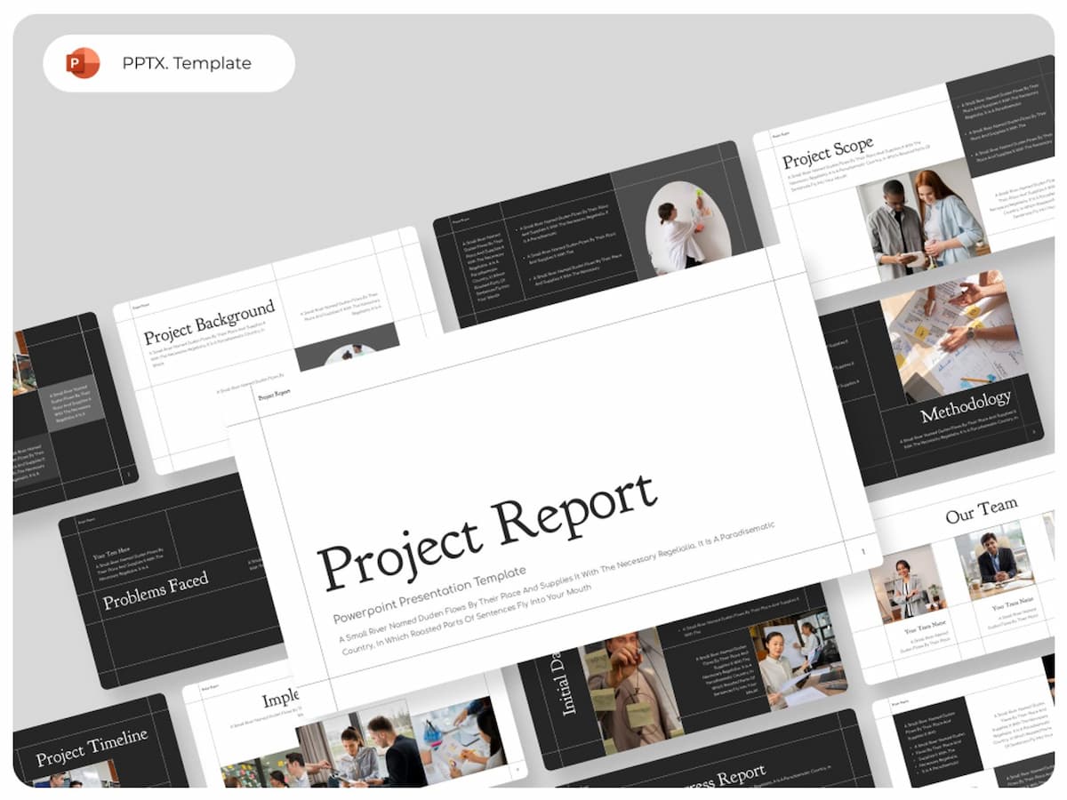 Project Report PowerPoint Presentation Template