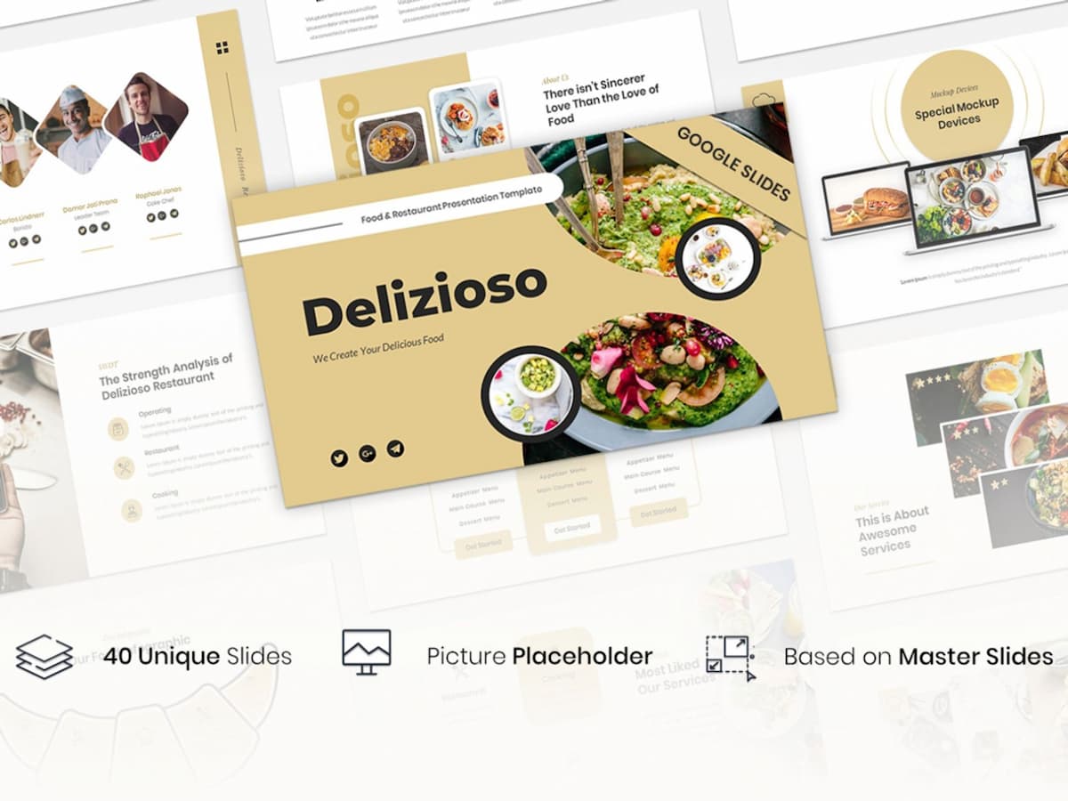 Delizioso-Food & Restaurant Google Slides Template