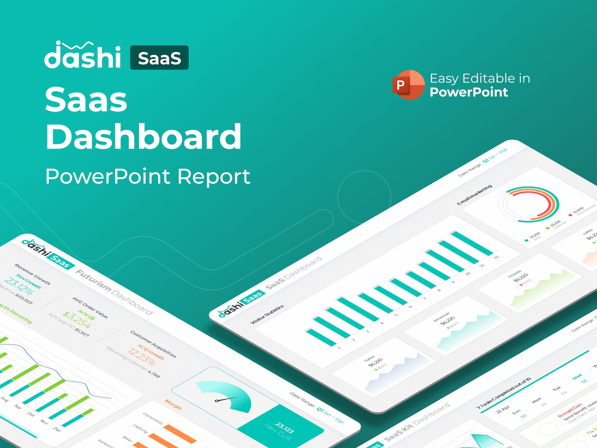 Dashi- SaaS Dashboard Report PowerPoint Template
