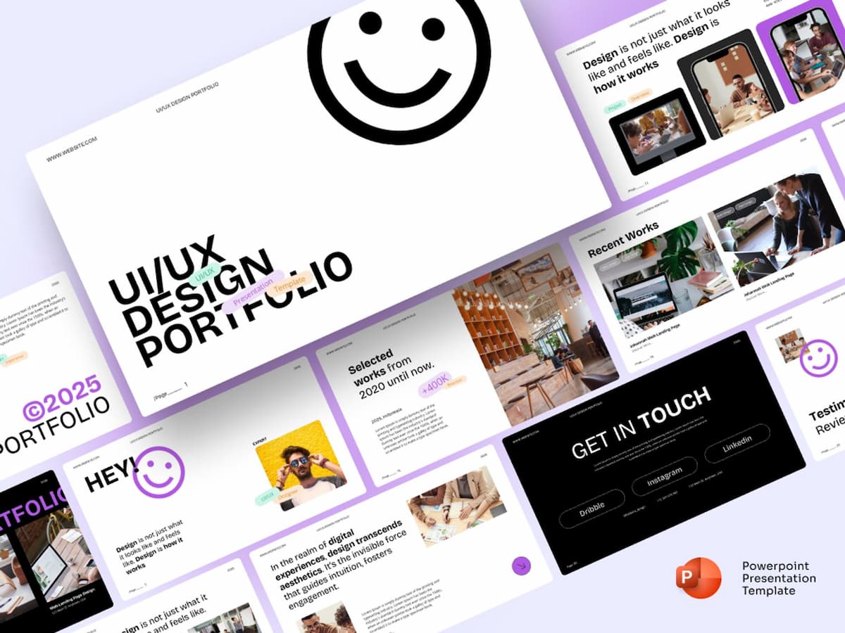 UI/UX Design Portfolio PowerPoint Presentation 