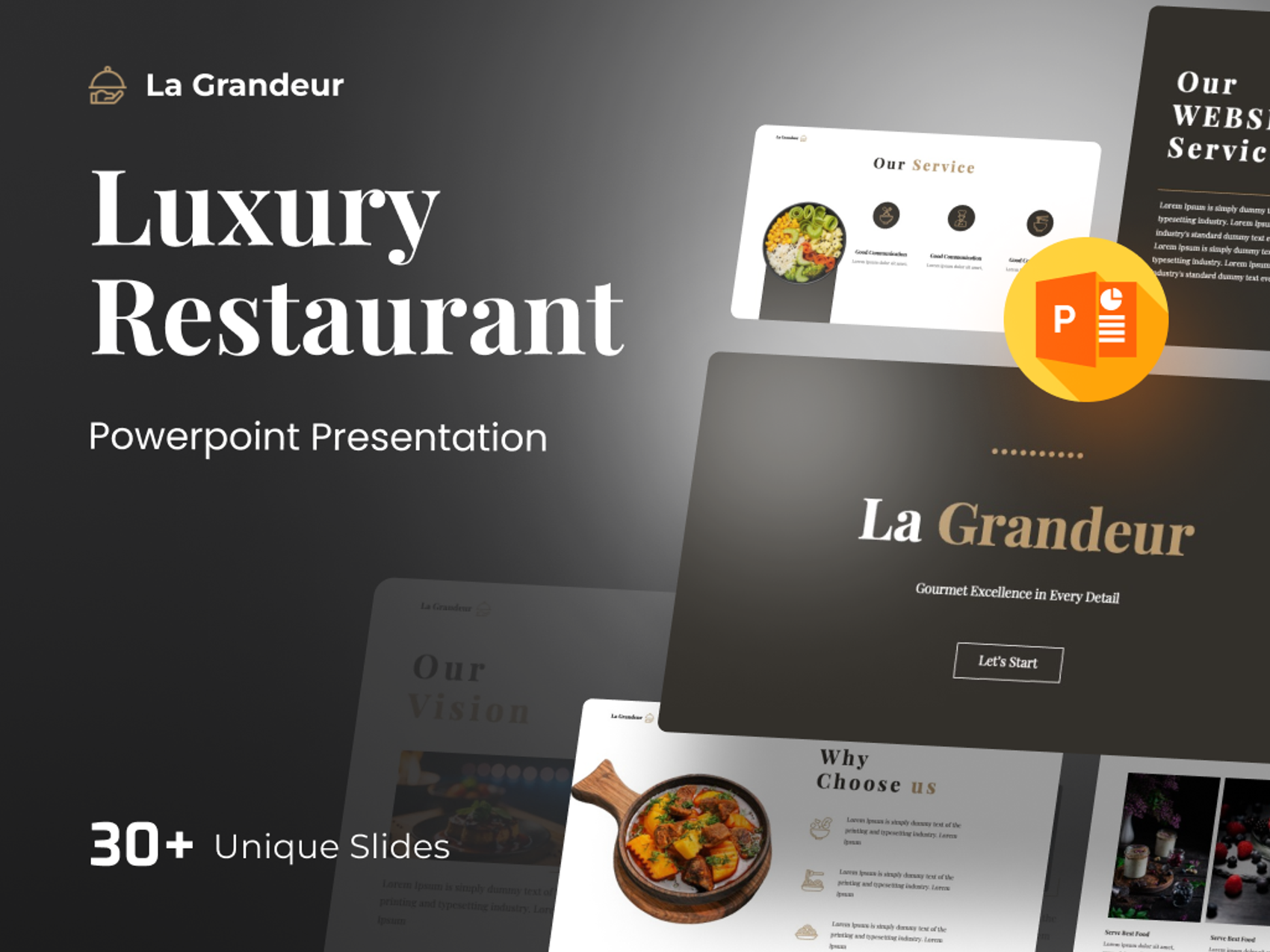 La Grandeur- Luxury Food PowerPoint Presentation 
