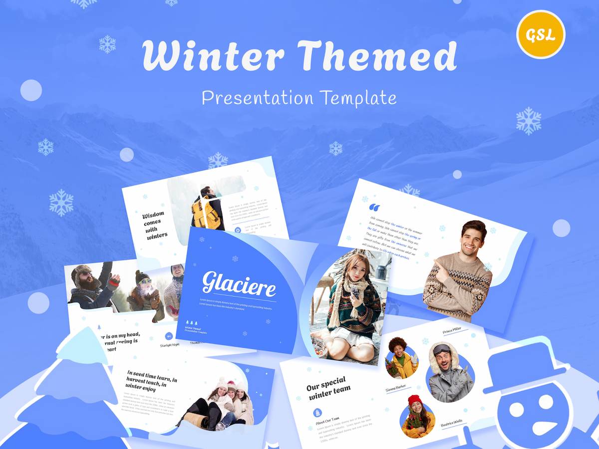 Glaciere Winter Themed Presentation Google Slides