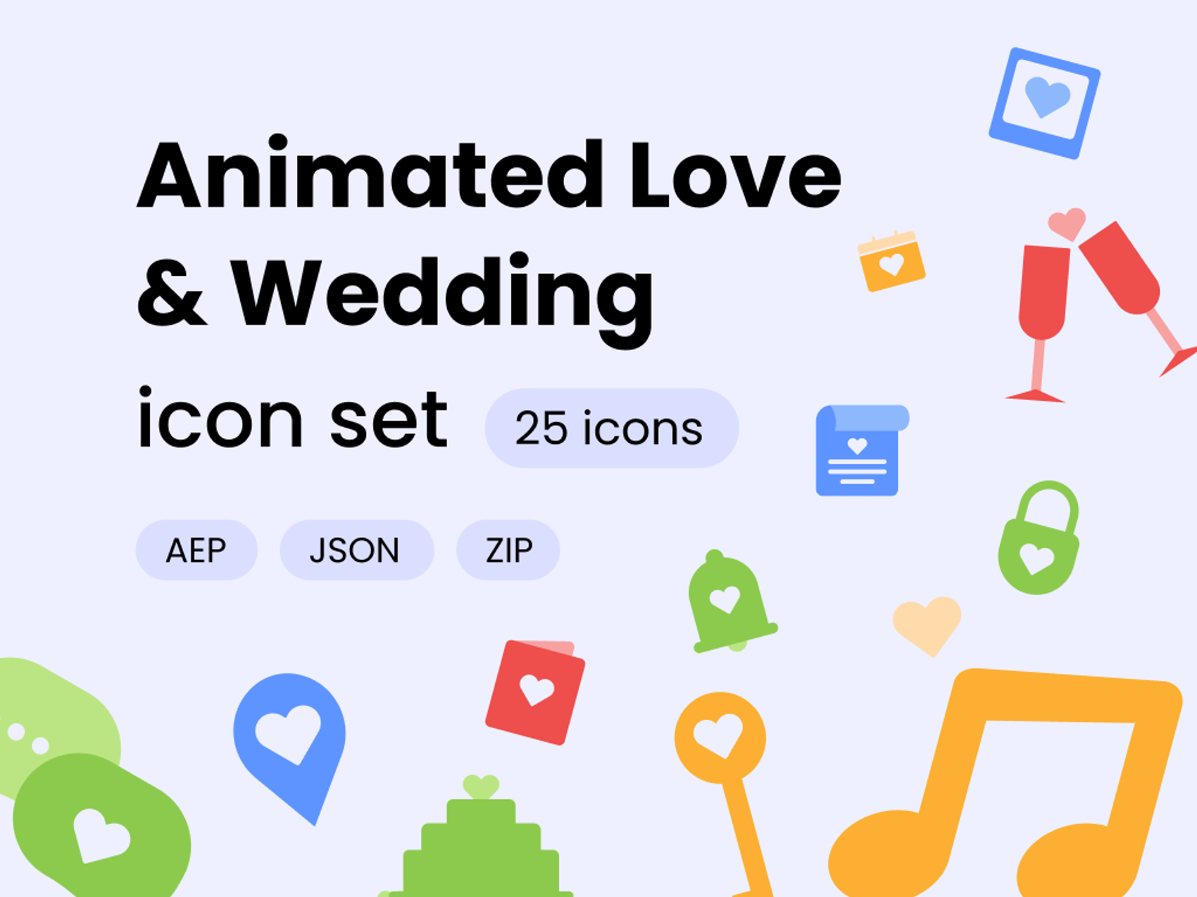 Animated Love and Wedding Icon Pack 