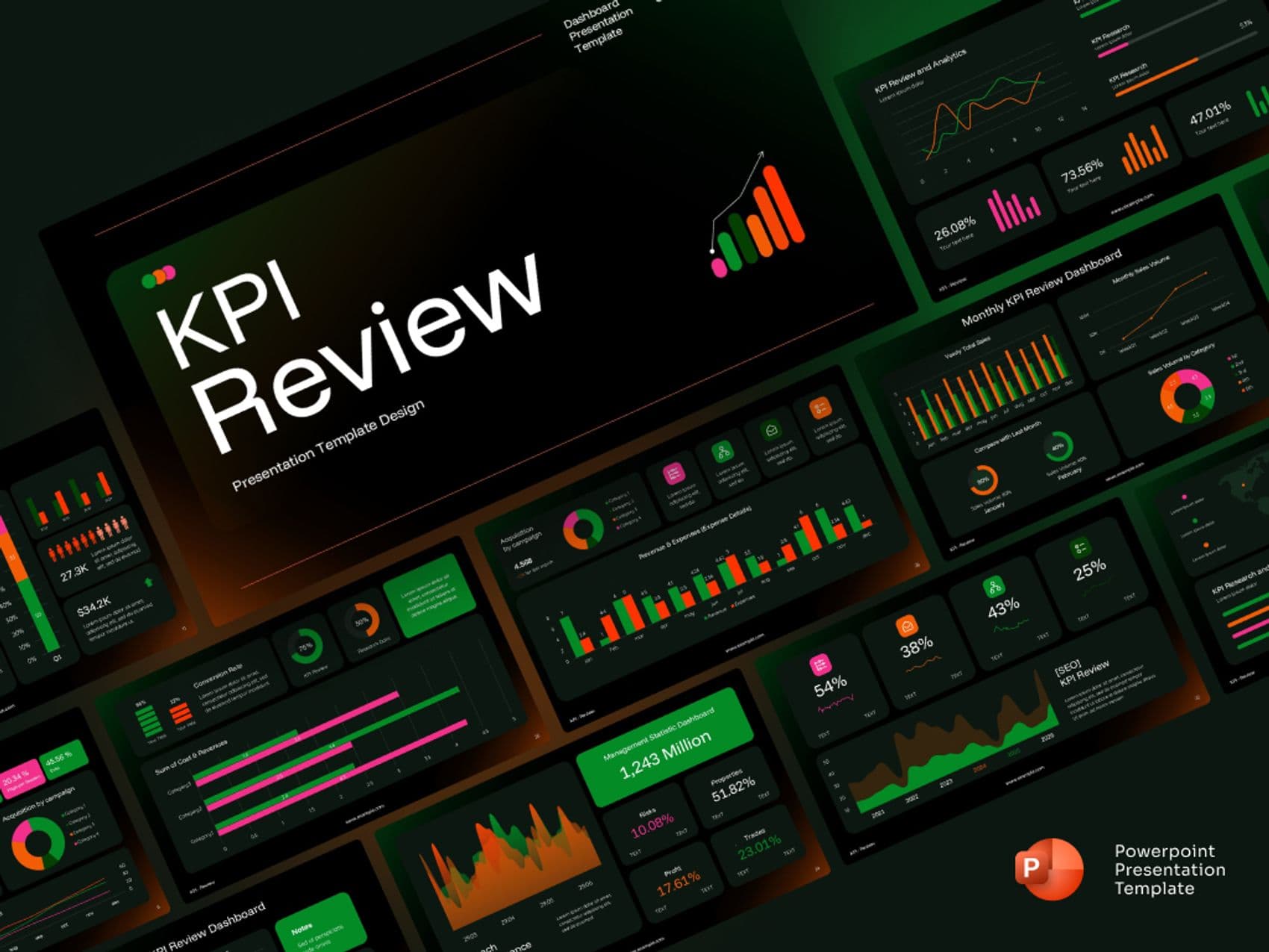 KPI Review PowerPoint Presentation Template