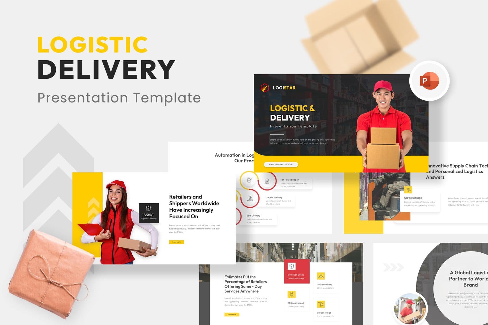 Logistar-Logistic and Delivery PowerPoint Template
