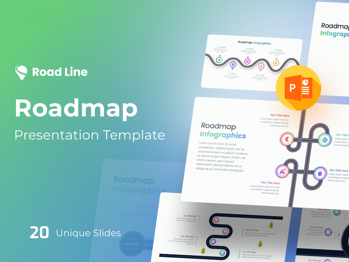 Road Line Roadmap Presentation PPTX
