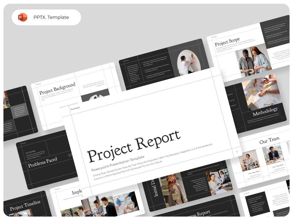 Project Report PowerPoint Presentation Template