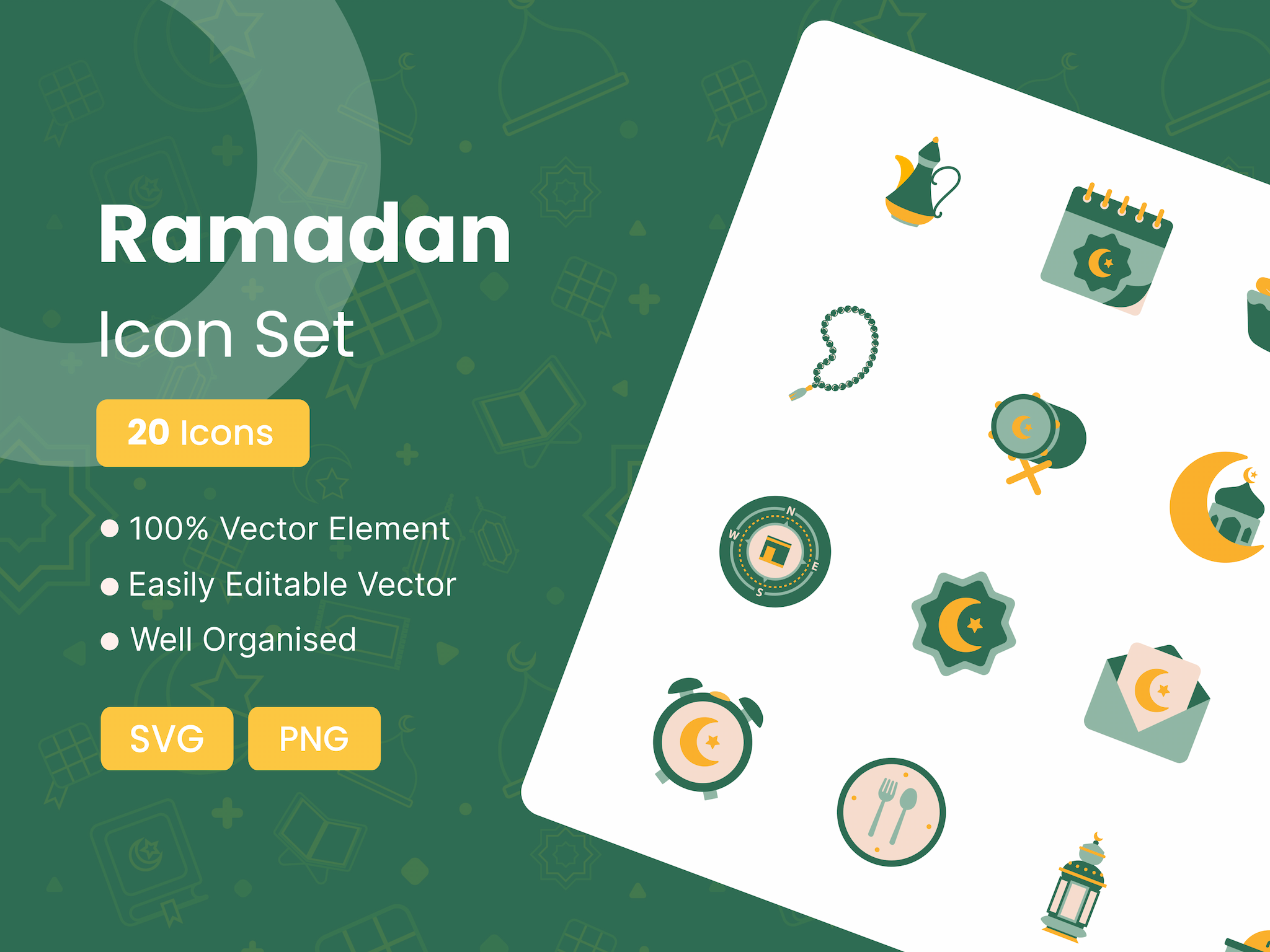 Ramadan Icon Set||