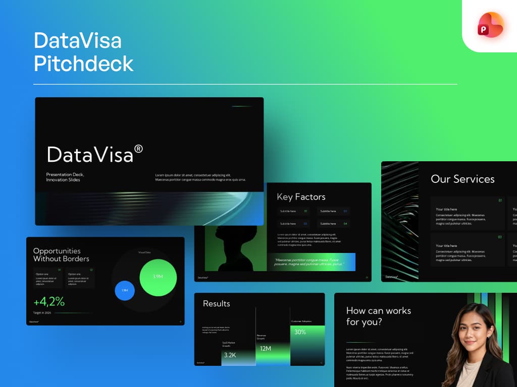 DataVisa Pitch Deck Innovation PowerPoint Template