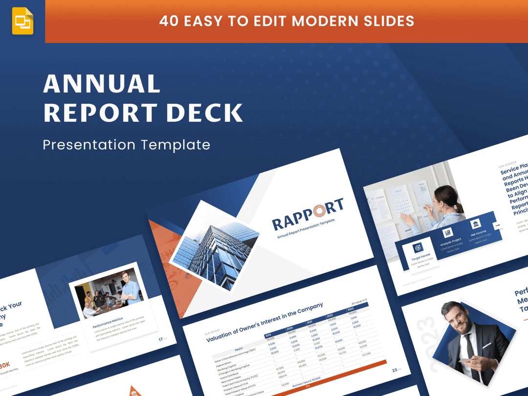 Rapport - Annual Report Deck Google slide Template