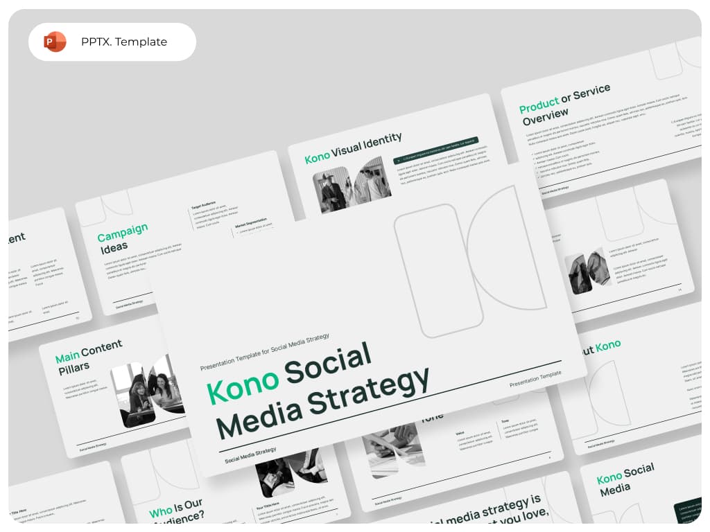 Kono Social Media Strategy PowerPoint template