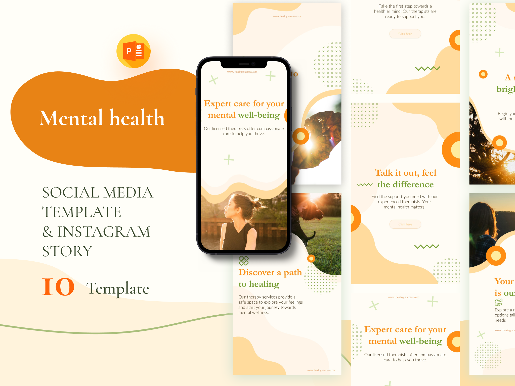 Mental health Social Media PowerPoint Template