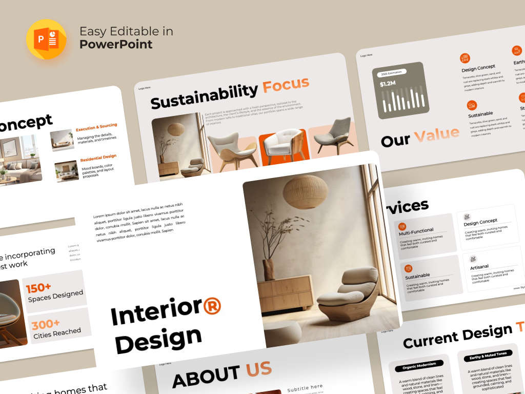Home Interior presentation PowerPoint template