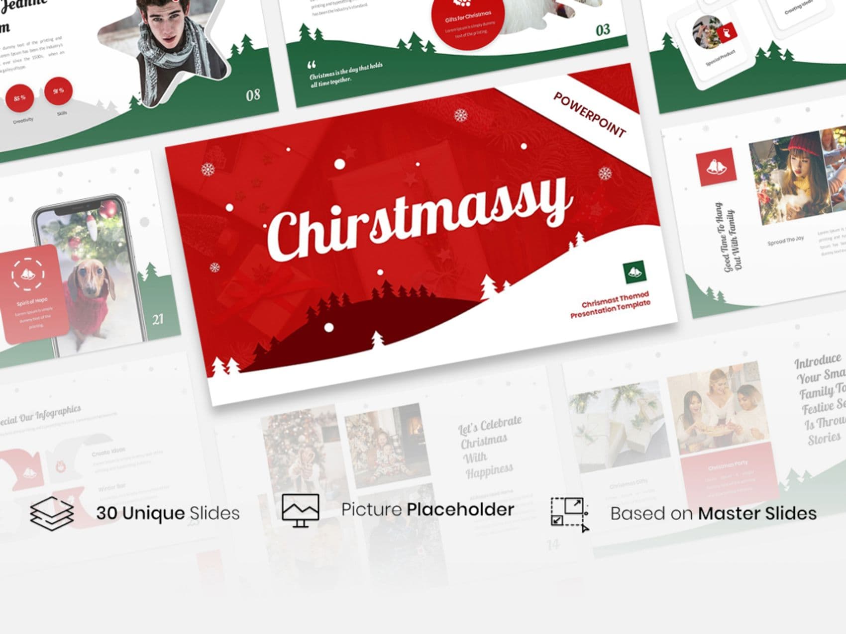 Christmassy – Christmas Themed PowerPoint Template