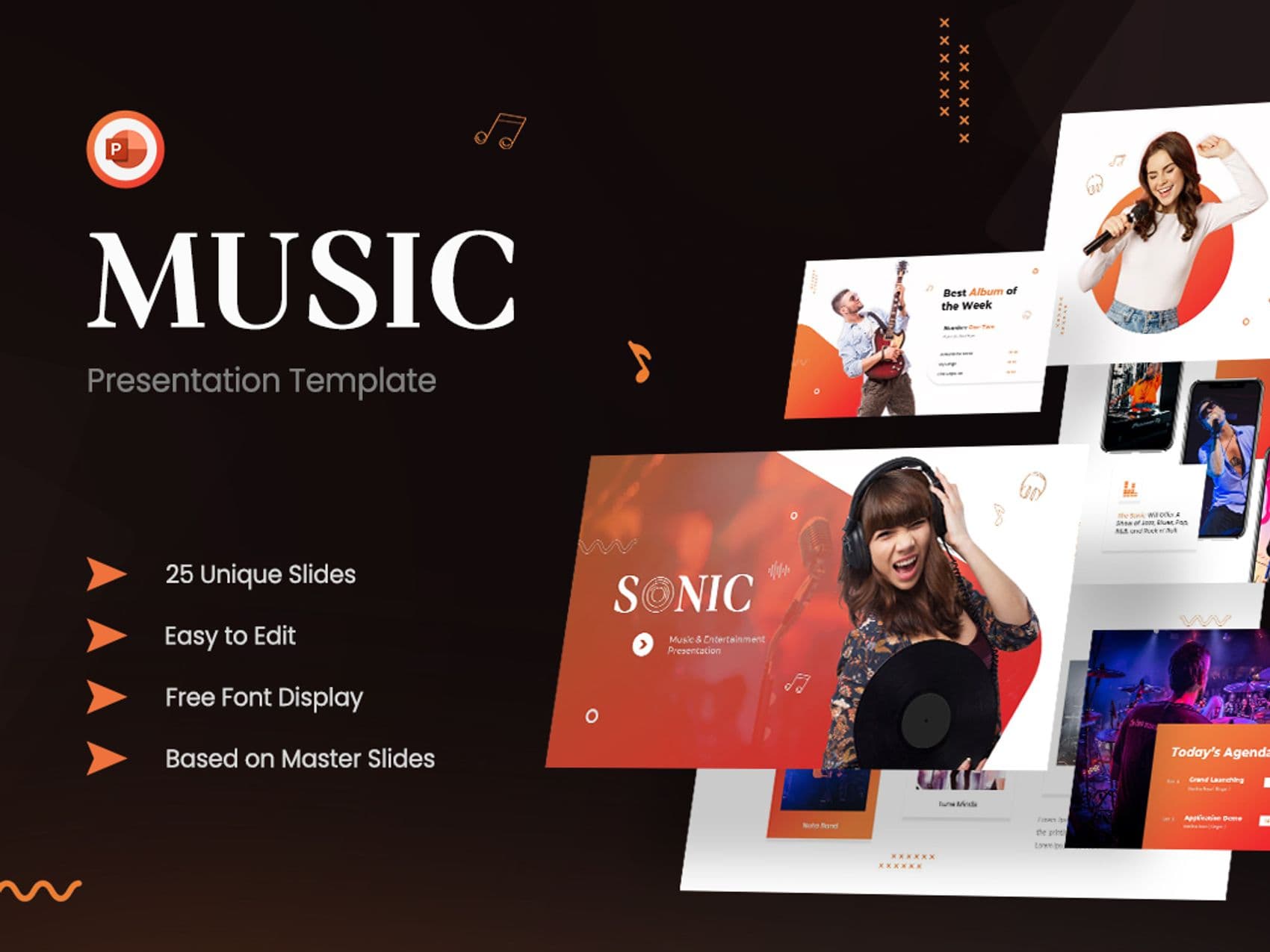 Sonic- Music & Entertainment PowerPoint Template